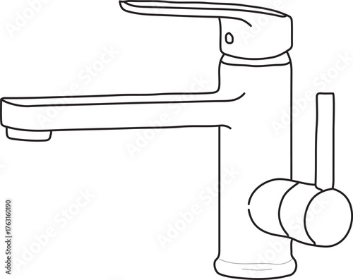 Modern single lever faucet side view