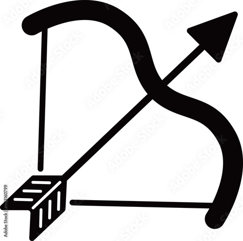 弓矢のアイコン　モノトーン