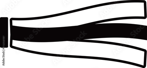 吹き流しのアイコン　モノトーン