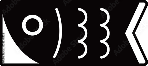 鯉のぼりのアイコン　モノトーン