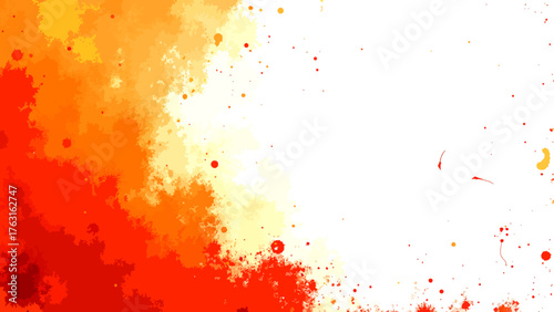Vibrant Abstract Watercolor Ink Wash Background with Red, Orange, and Yellow Hues with Grungy Splatters. Dynamic, Warm-Toned Digital Art Wallpaper or Texture 