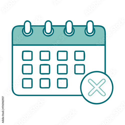 Calendar Cancel Event Icon for Web and Graphic Design