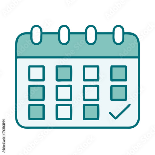 Calendar Check Confirmation Icon for Web and Graphic Design