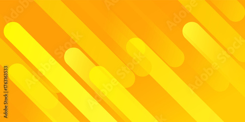 Abstract yellow background with smooth gradient waves and geometric shapes. Modern trendy vector design for banner, poster, website, presentation, brochure, digital template. Bright stylish backdrop.