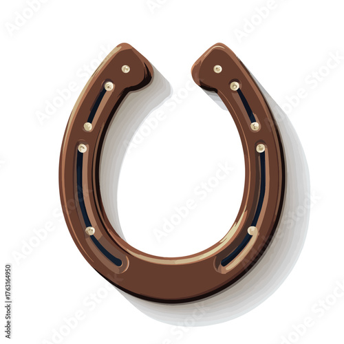 Classic metal horseshoe illustration a symbol of luck isolated on white background