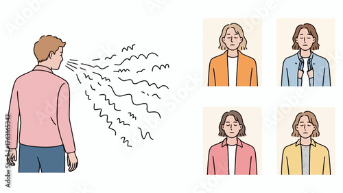 Man speaking to diverse group of people