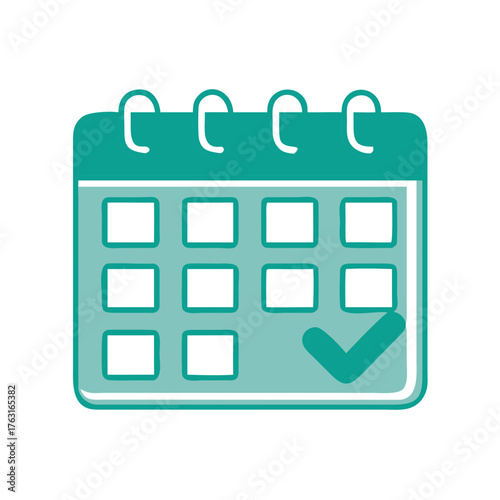 Calendar With Checkmark Icon for Web and Graphic Design