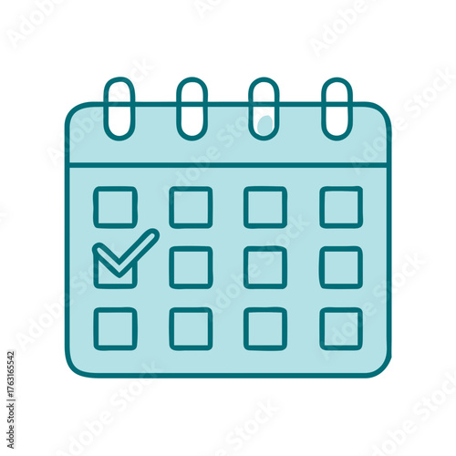 Calendar With Check Icon for Web and Graphic Design