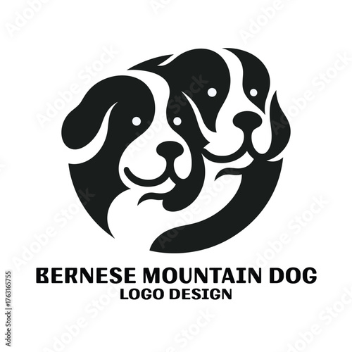 Bernese Mountain Dog Vector Logo Design
