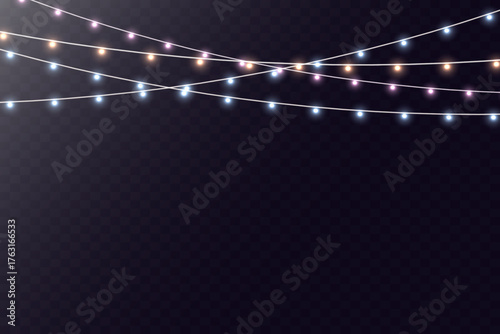 Christmas garland on a dark background