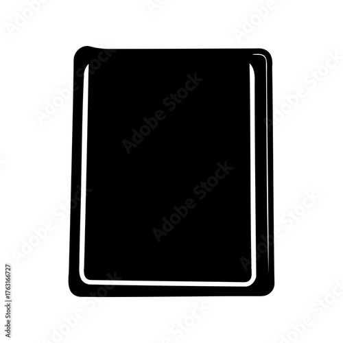 Black box with rounded corners, a graphic illustration, representing a mobile device