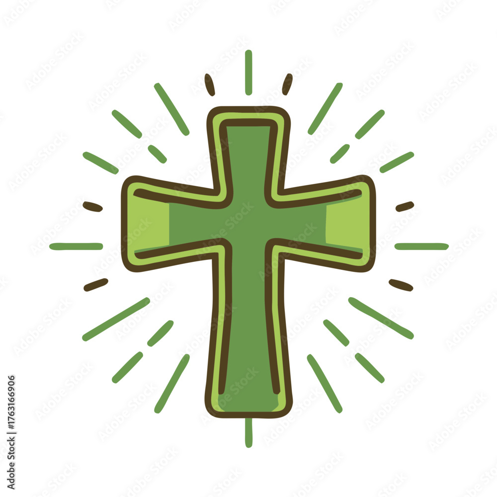 Obraz premium Cross In Rays Icon for Web and Graphic Design