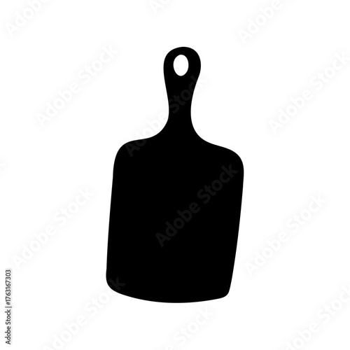 A silhouette illustration of a modern black wooden cutting board design