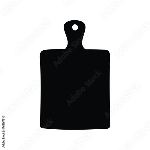 Silhouette of a classic wooden cutting board with a hanging hole