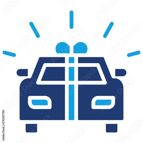 New Car Blue Color Icon