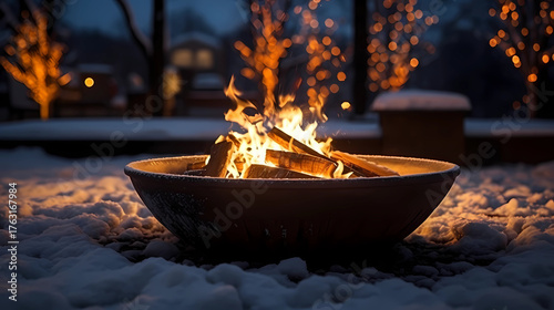 Contrast the warmth of a fire pit
