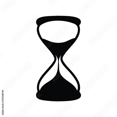 Black and white silhouette of an hourglass, representing time's passage