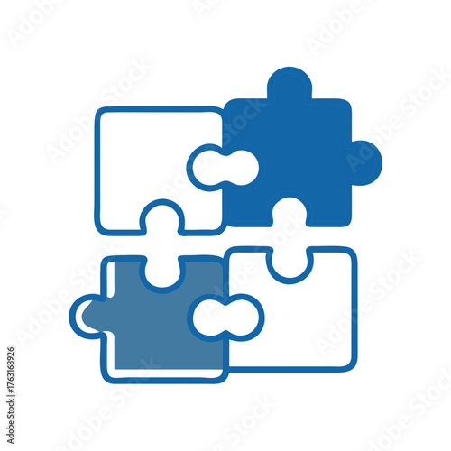 Joining Puzzle Tiles Icon for Web and Graphic Design