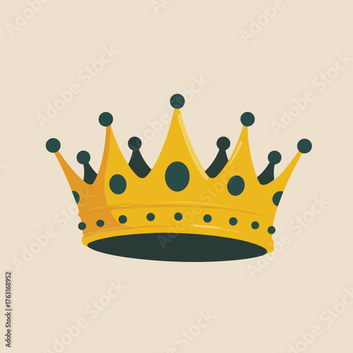 Royal king crown emblem illustration isolated on white background