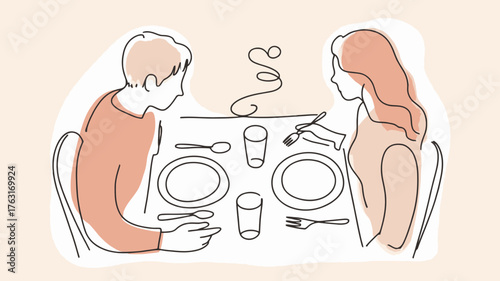 Couple enjoying romantic dinner together