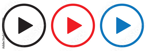 Media player button icons set. start button icon, play button icon, vector, icon set collection.