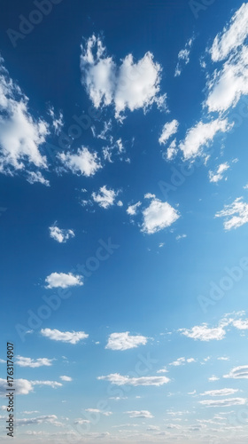 Serene cloud formation in blue sky nature photography outdoor scenery wide angle tranquility