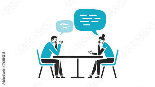 Two people talking over coffee conversation
