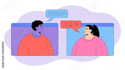 Virtual conversation between two people online