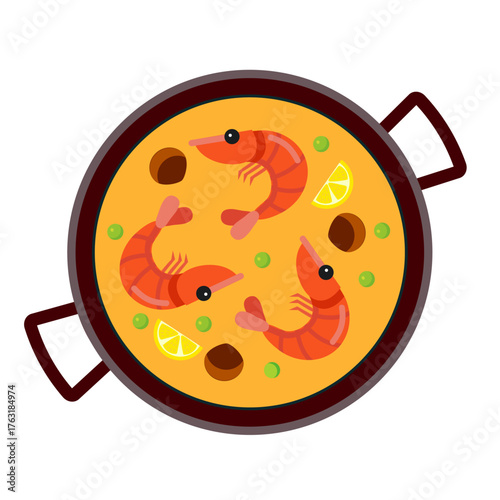 spanish paella vector illustrarion