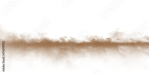 Tableau sur toile Dust sand soil smoke cloud particles isolated on transparent white background