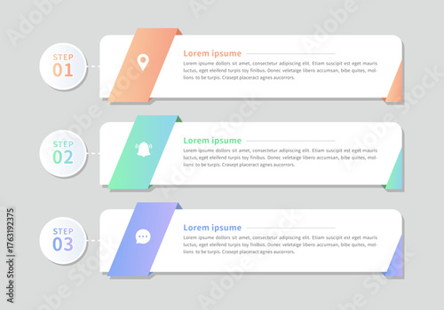 Modern style infographic with business timeline template for introducing steps