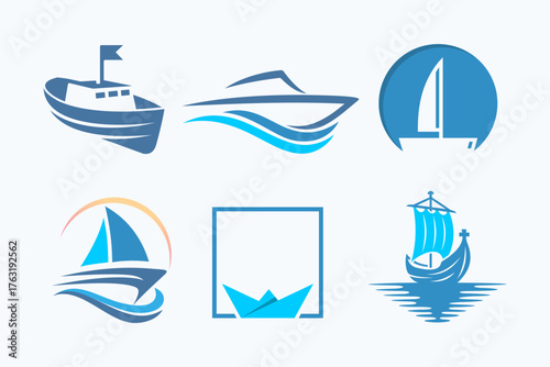 Cruise ship logo design illustration. Sea transportation ship silhouette. vector illustration