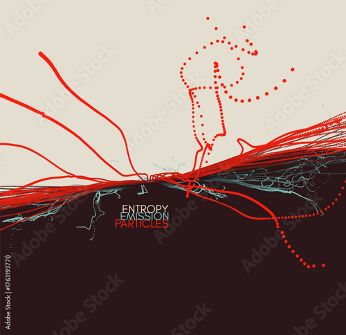 Point explode. Particles stream. Abstract background. Vector illustration for brochure, poster, cover, card, presentation, flyer or banner.