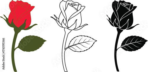 Yellow rose drawing vector illustration flower clip art art