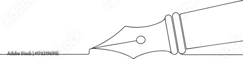 Ball pen writing on a paper one continuous line art, Vector illustration, One line art, Line art graphic style