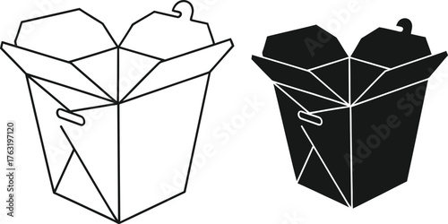 Takeout container vector illustration and design elements set