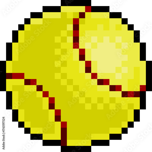 Pixel Art Softball Ball Spo...