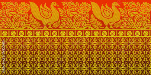 beautiful graphic saree design and this sari design is in Indian style which is for textile fashion industry and it can be used as wallpaper backdrop and website bg this style is originated in india 