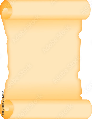 Blank scroll paper with rolled edges