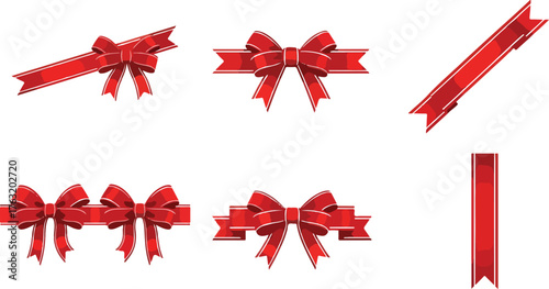 red bow on white background