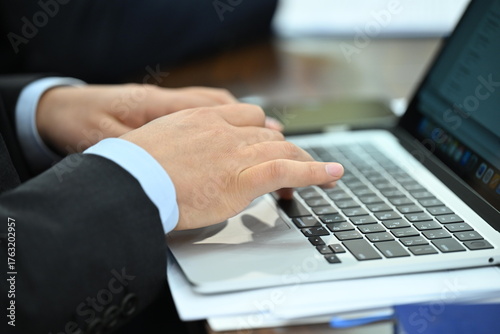 businessman working on laptop