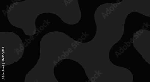Abstract camouflage pattern with dark grey and black organic shapes creating a textured background for design and graphic elements isolated on white background