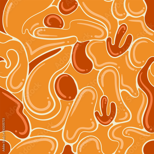 Bright Orange Retro Seamless Background