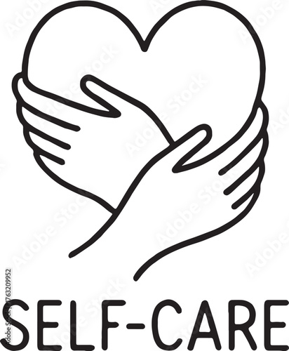 Embracing Self-Care: This image encapsulates the essence of self-love and well-being, featuring hands tenderly cradling a heart, emphasizing the importance of nurturing oneself. 