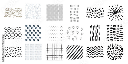 Collection of Hand-Drawn Abstract Patterns and Textures