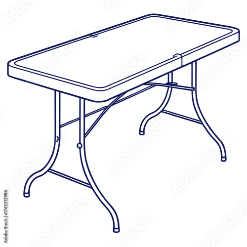 Vector art of folding table