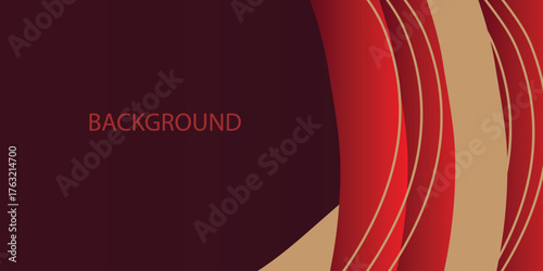 Abstract digital wave of particles  realistic burgundy gold background vector design