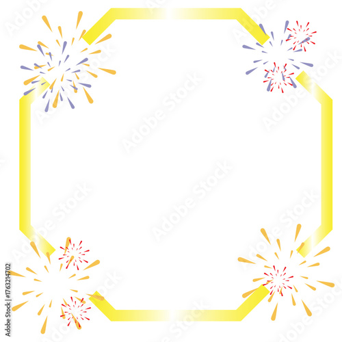 New Year Frame with Fireworks