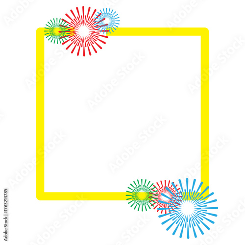 New Year Frame with Fireworks