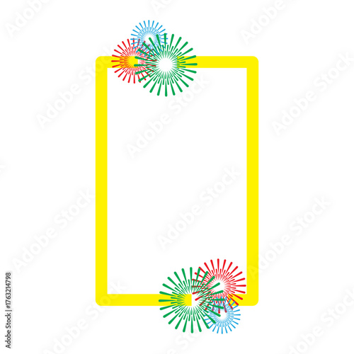 New Year Frame with Fireworks